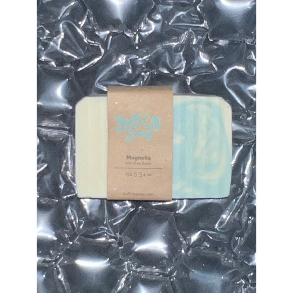 Buff City Soap Magnolia Bar Soap Unisex 5.5oz Blue New Shea Butter Swirl